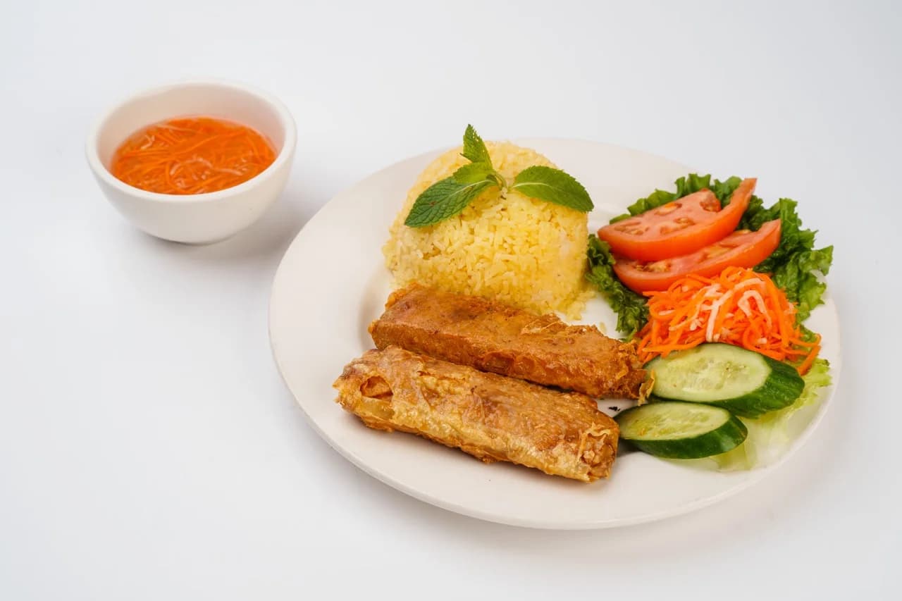 Rice Plate with Shrimp Patty
