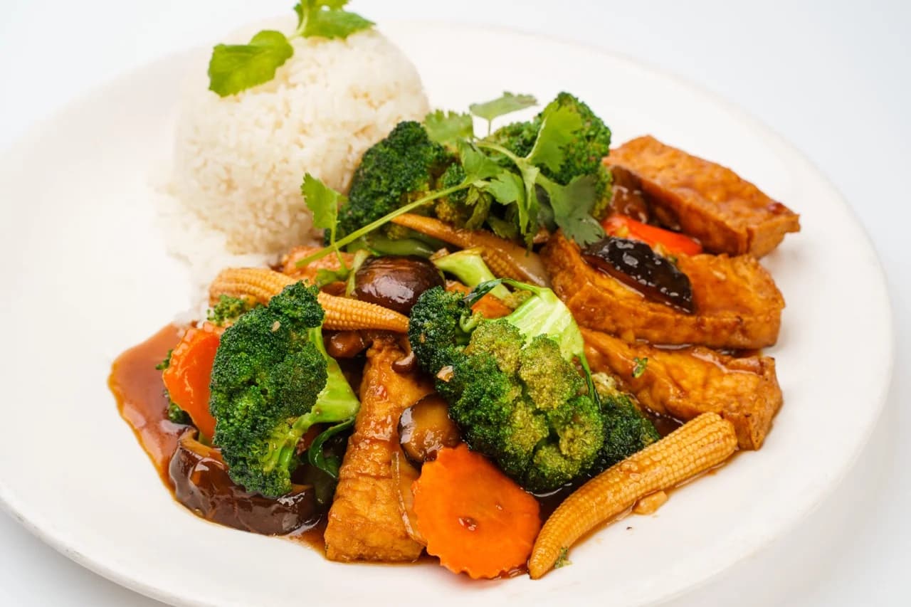 Rice Plate with Stir-Fried Vegetables